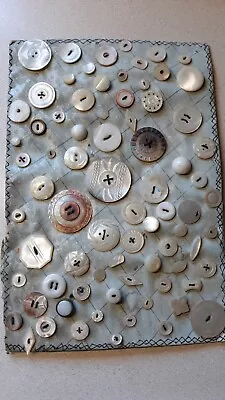 Lot 75+ Vintage & Antique Mother Of Pearl Buttons Collection Carded • $39