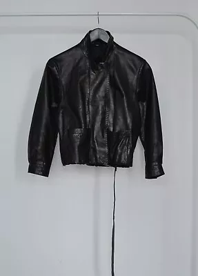 Helmut Lang Vintage Leather Cropped Black Jacket • $500