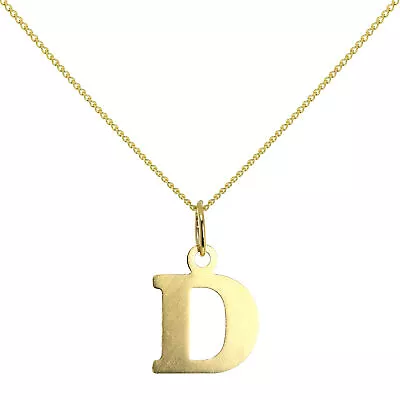 Lightweight Small 9ct Gold Initial Alphabet Letter On Chain Necklaces A - Z • £58