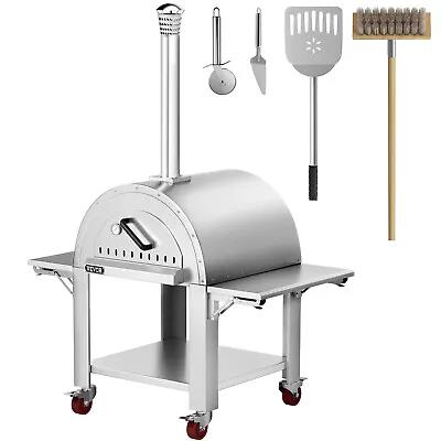 VEVOR Outdoor Pizza Oven Wood Fired Pizza Oven Movable Stainless Steel 46  • $1205.99