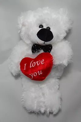 Plush Polar Bear With Red  I Love You  Heart Stitched To Paws 14  Valentine Day • $14.79