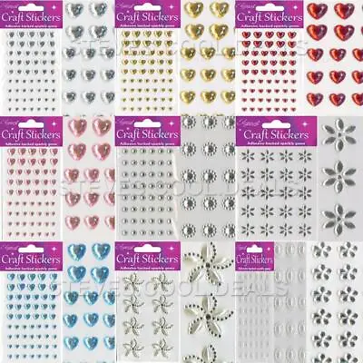 £1.88 • Buy CRAFT STICKERS PEARL DIAMOND HEART FLOWER SPARKLY GEMS CARD MAKING Self Adhesive