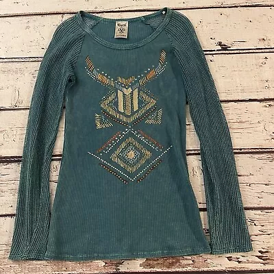 Vocal Apparel Women’s Long Sleeve Shirt Size Large Made In USA Teal • $27.99