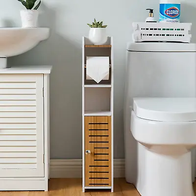 $192 • Buy Toilet Paper Roll Holder For Bathroom With Roller (Bamboo, 76cm)