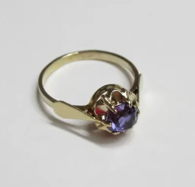 Elegant VINTAGE Russian Ring SAPPHIRE Silver 925 Size 7 Soviet Era Jewelry Gild • $85