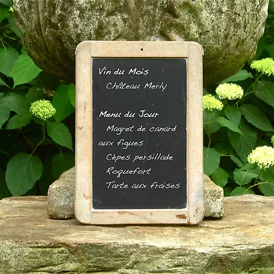 Vintage French Child’s School Slate Chalkboard Stamped Suger Paris Bistro Menu • $149