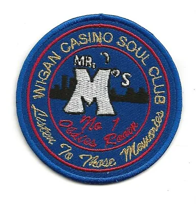 £2.99 • Buy NORTHERN SOUL : WIGAN CASINO SOUL CLUB Mr M's -  Embroidered Iron Sew On Patch