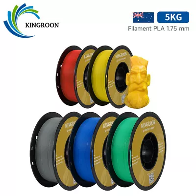 Kingroon 5KG PLA Filament 1.75 Mm Mix Colour 5 Packs 1KG Spool For 3D Printer • $78.88