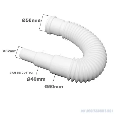 £5.49 • Buy Flexible REDUCER 50 To 40 32 Mm Pipe CONNECTOR Push Fit Waste Water Soil Coupler
