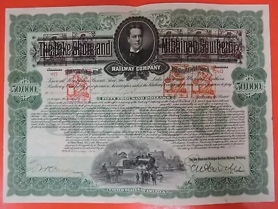 1906 Lake Shore And Michigan Southern Railway Company $50000 Gold Bond • $29.99