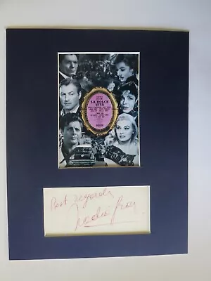 Marcello Mastroianni -  La Dolce Vita  & Nadia Gray Autograph As Nadia • $39.99