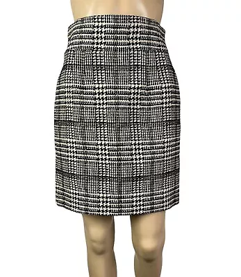 Emanuel Ungaro Checkered Herringbone Wool-Silk Skirt • $50