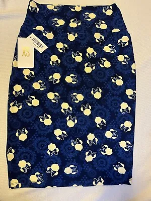 Lularoe Disney Blue MINNIE MOUSE Cassie Pencil Skirt Size XS Extra Small NWT • $10.99