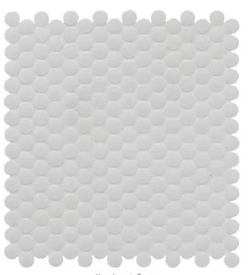 Penny Round Bianco 12 In X 13 In X 6 Mm Matte Porcelain Mesh-Mounted Mosaic Tile • $2.99