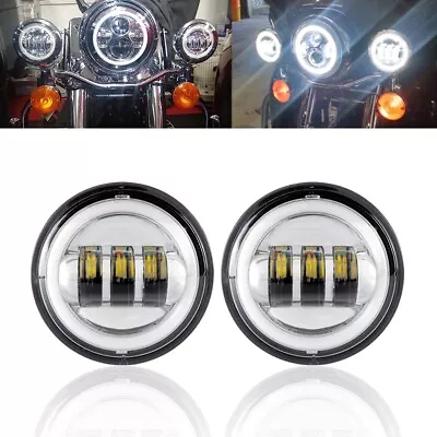 2X 4.5  Inch LED Headlight Passing Fog Spot Driving Lights For Harley Motorcycle • $59.99