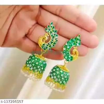 Beautiful Antique Rajwadi Royal Kundan Earrings Jhumka Ramdan Jewlery Set05 • $17.31