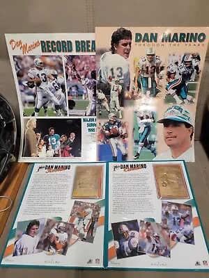 3pc Lot Dan Marino Miami Dolphins Danbury Mint 22kt Gold Cards & Posters • $29.99