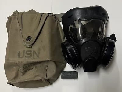 Vintage 1960s US Navy ND Mark V Gas Mask Military Vietnam War With Bag Fog Liner • $59.49