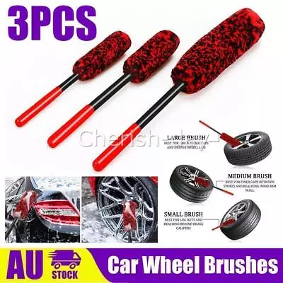 3* Car Wheel Rim Cleaning Kit Woolies Super Plush Soft Alloy Wheel Clean Brushes • $24.35