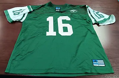 Vintage Adidas #16 VINNY TESTAVERDE New York Jets NFL Team Replica JERSEY XL • $13.99