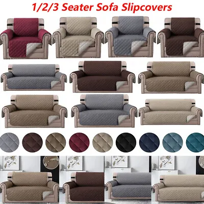 $20.99 • Buy 1/2/3 Seater Sofa Cover Quilted Throw Anti Slip Couch Cover Furniture Protector