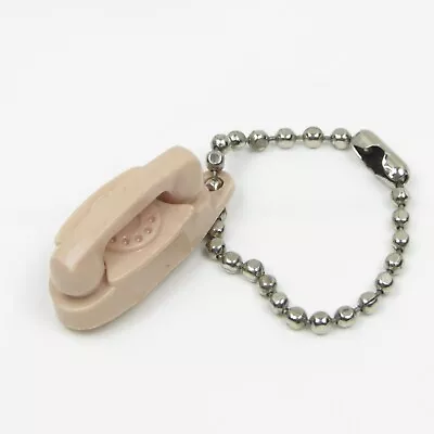 $5 • Buy VINTAGE 1960's MINIATURE PRINCESS TELEPHONE KEYCHAIN - TAN - BARBIE SIZE