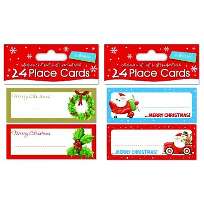 £2.78 • Buy 24 X Christmas Xmas Place Cards Table Name Settings - 2 Designs To Choose