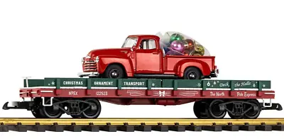 PIKO G Scale ~ New 2024 ~ Christmas Ornament Transport ~ Flat Car ~ 38787 • $147.99