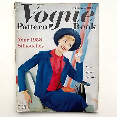 1958 Vogue Pattern Book Magazine Paris Original Couture Fashion 50s Vintage • $37.27
