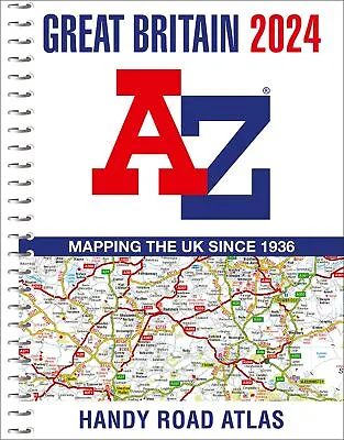 Great Britain A-Z Handy Road Atlas 2024 (A5 Spiral) By A–Z Maps NEW Book FREE  • £8.71