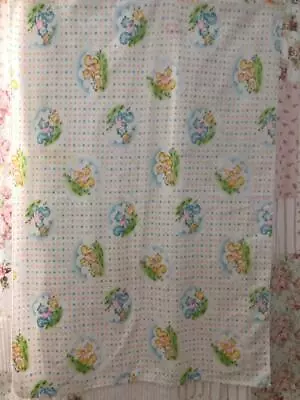 Vintage DUNDEE Flannel Receiving Blanket Squirrels/Polka Dots Bright 27 X 39 • $13.28