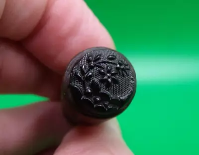 Vintage Glass & Wood Curved Wildflower Design Sealing Wax Seal Stamp • $9.88