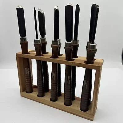 Set Of 9 Vintage Craftsman Wood Turning Chisels   Number 28521-28528 W Holder • $79.95