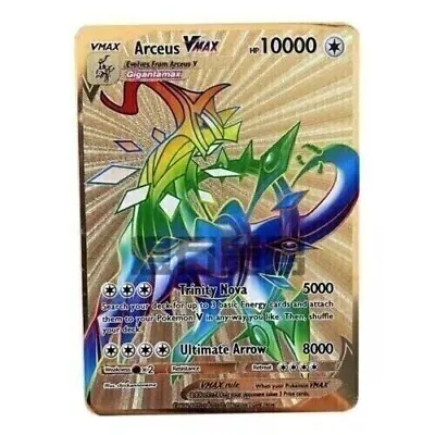 NEW Pokémon 10000point Metal Cards TCG Arceus VMAX Golden Pokemon Gifts For Kids • $9.96