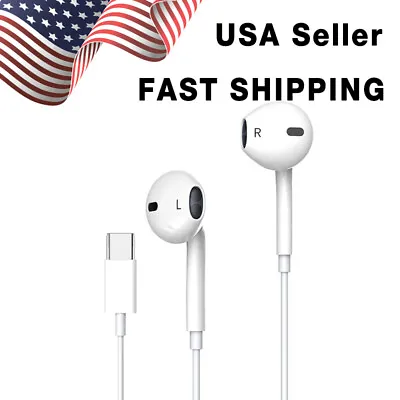  For IPhone 15 Pro Max Plus IPad Pro Wired USB Type-C Stereo Earbuds Headphones • $8.25