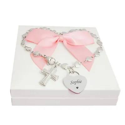 Personalised Bracelet For A Girl ANY Engraving! First Holy Communion Baptism • £18.99