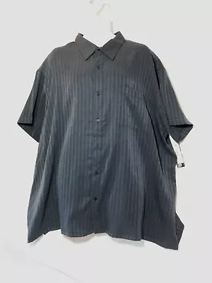 New!~nwt~j. Ferrar Stripe Shirt~dark Gray~big & Tall~short Sleeve~mens Size 4xl • $18.95