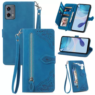 For Motorola G Stylus 5G 2023 Play 2023 5G Plus Leather Zipper Wallet Phone Case • $9.30