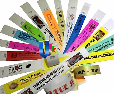 £9.50 • Buy 200 Custom Printed Tyvek Printed Wristbands - Security, Paper, Event, 1  Or 3/4 