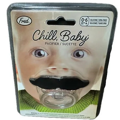 Mustache Pacifier By Fred  Chill Baby  0-6+ Months Silicone. BPA-Free. NEW • $8.99