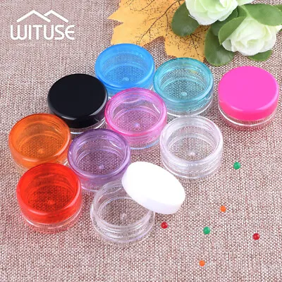 Portable Tiny Plastic Sample Mini Bottle Vial Round Cosmetic Empty Pots Set 63B • £3.64