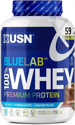 £53.99 • Buy USN Blue Lab Premium 100% Whey Protein Powder - Caramel Chocolate, 2 Kg