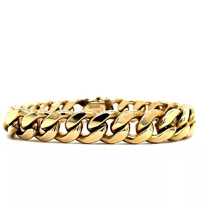 Mens Vintage 12k Gold Filled Cuban Link Bracelet • $29