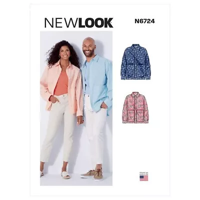 NEW LOOK Sewing Pattern 6724 Misses Ladies Women Plus Men's Shirt Blouse Xs-xl • £9.73