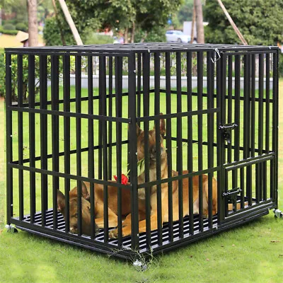 $158.90 • Buy XXL Heavy Duty Pet Dog Cage Strong Metal Crate Kennel Playpen With Wheels &Tray