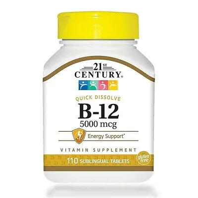 21st Century Vitamin B12 5000mcg Tablet High Potency Supplement 110 Count 02/25 • $12.99