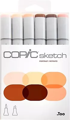 Copic Sketch Dual-Tipped PORTRAIT (Skin Tone) Markers 6 Pc Set NEW! • $17.96
