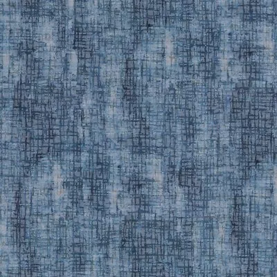 P Kaufmann RIVER GRASS INDIGO Cotton Blend Blue Cross-Hatched Drapery Uph Fabric • $16.99