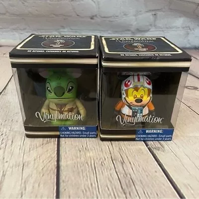 Disney Vinylmation Star Wars Yoda Stitch And Mickey Vinyl Figures • $40