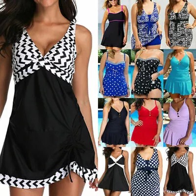 Women Holiday Beach Monokini Tummy Control Swimdress Skirted Swimsuit Beachwear. • £11.05